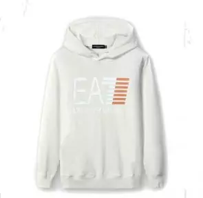 armani jeans basic hoodie sweat ea7 logo white